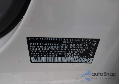 2014 Volkswagen Jetta 1.8T Sel из США, поврежденный, VIN 3VWL17AJ9EM352554